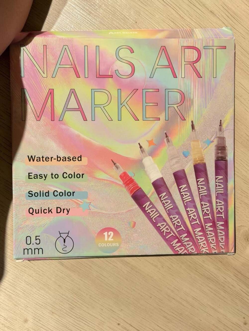 Nails Art Marker 12 Colours Water-based Quick Dry 0.5mm